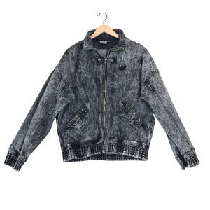 Nike Challenge Court Andre Agassi Acid Wash Jacket Fits L Black 90s 80s Retro